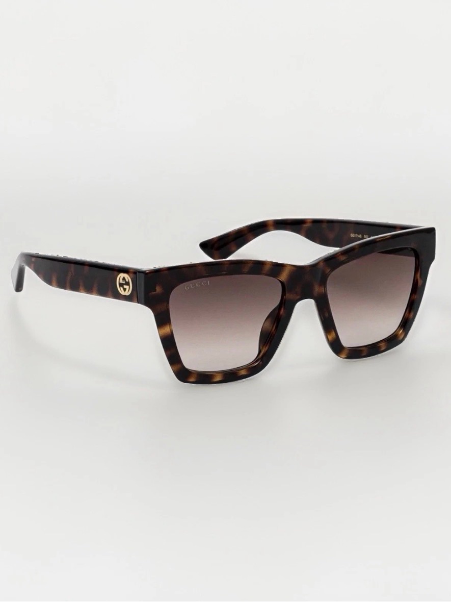 New Gucci Gg1714s 02 Havana 54-19-140 Gradient Women’s Sunglasses Authentic